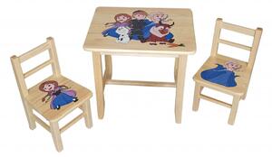 Atmowood Fa gyermekasztal székekkel - Jégvarázs