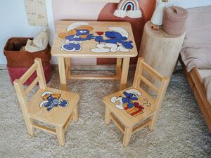 AtmoWood Fa gyermekasztal székekkel - Törpök