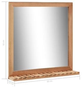 VidaXL tömör diófa fürdőszobai tükör 60 x 12 x 62 cm