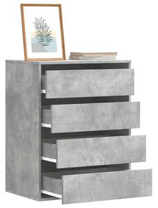 Betonszürke szerelt fa fiókos sarokszekrény 60 x 41 x 76 cm