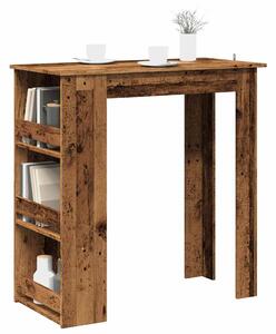 Antik fa bárasztal polccal 102 x 50 x 103,5 cm