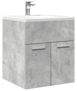 Betonszürke szerelt fa fürdőszobai mosdószekrény 41x38,5x46 cm