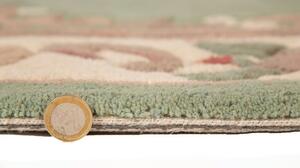 Aubusson zöld gyapjú szőnyeg, ⌀ 120 cm - Flair Rugs