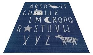Letters kék szőnyeg gyerekeknek, 200 x 290 cm - Ragami