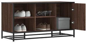Cipőpad barna tölgy 100x40x53,5 cm Gépi fa és fém