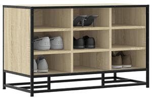 Cipőpad Sonoma tölgy 84x40x53,5 cm Gépelt fa és fém