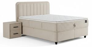 Leo boxspring ágy (Méret: 160 cm, Szín: bézs)