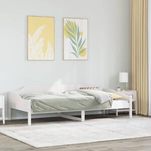 Fehér tömör fenyő ágykeret matrac nélkül 80 x 200 cm