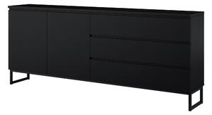 Komód Velsora 103, Laminált forgácslap, 82x200x35cm, Fekete