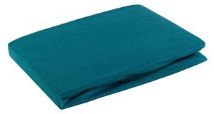 Jersey pamut gumis lepedő Türkiz 240x220 cm + 30 cm