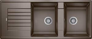 Blanco Zia 8 S, szilgránit mosogató 1160x500x190 mm, 2 kamrás, kávés, BLA-515602