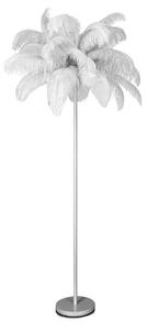 Feri5 állólámpa strucctolból készült lámpaernyővel Ezüst 95x180 cm