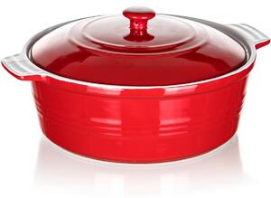Banquet Culinaria Red kerek forma sütőedény fedéllel 3 l, 3 l