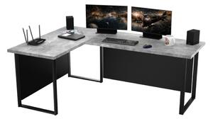 NAVI sarok számítógépasztal + tábla, 200/135x74x65, könnyű beton