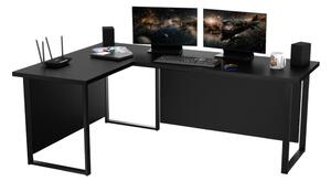 VINI sarok számítógépasztal + tábla, 200/135x74x65, fekete