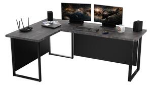 VINI sarok számítógépasztal + tábla, 200/135x74x65, sötét beton