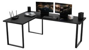 NAVI sarok számítógépasztal, 200/135x74x65, fekete