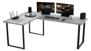 NAVI sarok számítógépasztal, 200/135x74x65, könnyű beton