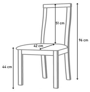 SITDOWN 4 tömörfa szék, 96x44x42 cm, borovifenyő