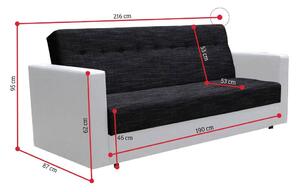 MÁCA kanapé, 215x88x85 cm, Kornet 02/Dolaro 8 fekete