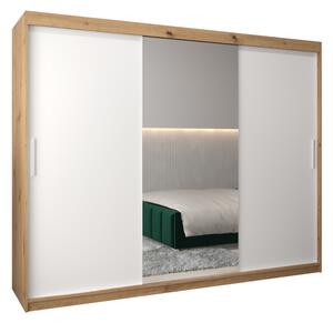 MORI 3 ruhásszekrény, 250x200x62, tölgy artisan/fehér