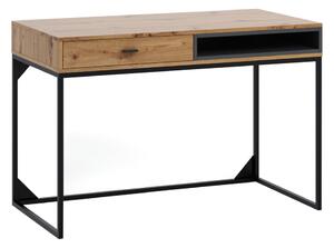 OLIER íróasztal, 120x80,5x60, dub artisan/fekete