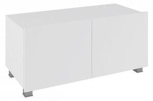 BRINICA 100 TV asztal, fehér/magasfényű fehér