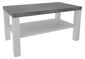 GOMEZ dohányzóasztal, 100x51x55, fehér/beton