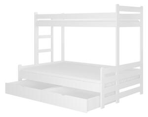 RAIMUND emeletes gyerekágy + matrac, 90x200, fehér