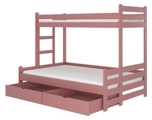 RAIMUND emeletes gyerekágy + matrac, 80x200, rózsaszín