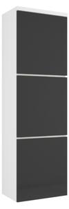 LARTO függő fürdőszobaszekrény, 30x110x31, fehér/fekete fényes
