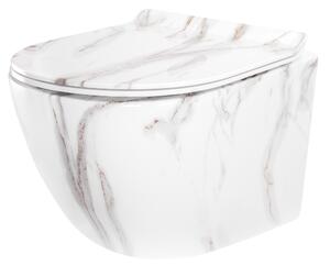 Rea Carter Tornado, fali WC-csésze 49x37x35 cm + WC-ülőke, kőutánzat - Aiax Shiny, REA-C6390