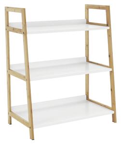 3 polcos állvány, fehér/természetes, KOEN TYP 1