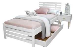 RITA ágy + ágyrács, 120x200, fehér
