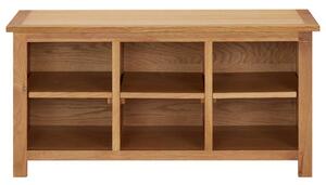 Tömör Tölgyfa Cipőtartó Pad - 6 Rekesz - 90x37x45 cm