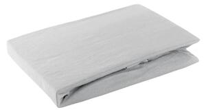 Jersey pamut gumis lepedő Világosszürke 240x220 cm + 30 cm
