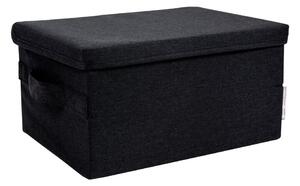 Fekete fedeles textil tárolódoboz 35x26x19 cm Soft Storage – Bigso