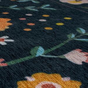 Nordic Floral sötétkék kétrétegű szőnyeg, 170 x 240 cm - Flair Rugs MATCH
