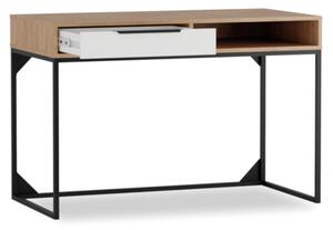 ANDRO íróasztal, 120x80x60, hikora/fehér matt