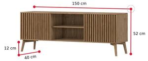 ETSIAN TV asztal, 150x52x40, tölgy artisan