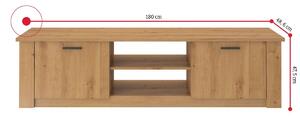 POLIS TV asztal, 180x48,6x47,5, artisan tölgy