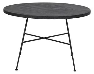 Grafton fekete dohányzóasztal borovi fenyőfa asztallappal, ø 70 cm - Rowico