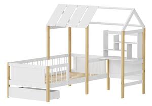 Montessori ágy, Bedria, fehér, 178x196x166 cm