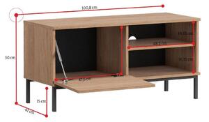 ZOJA TV asztal, 100,8x50x41, hikora