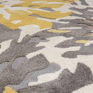 Soft Floral szürke-sárga szőnyeg, 120 x 170 cm - Flair Rugs