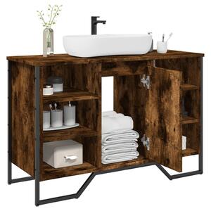 VidaXL füstös tölgy szerelt fa fürdőszobai mosdószekrény 91x35x60 cm