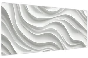 Kép - 3D fehér hullámok (120x50 cm)