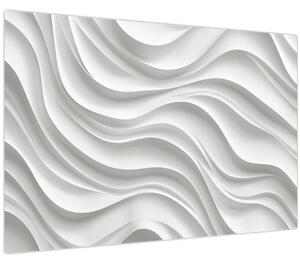 Kép - 3D fehér hullámok (90x60 cm)