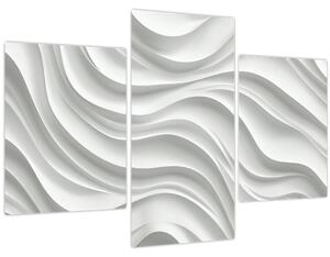 Kép - 3D fehér hullámok (90x60 cm)