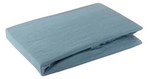 Jersey pamut gumis lepedő Kék 240x220 cm + 30 cm